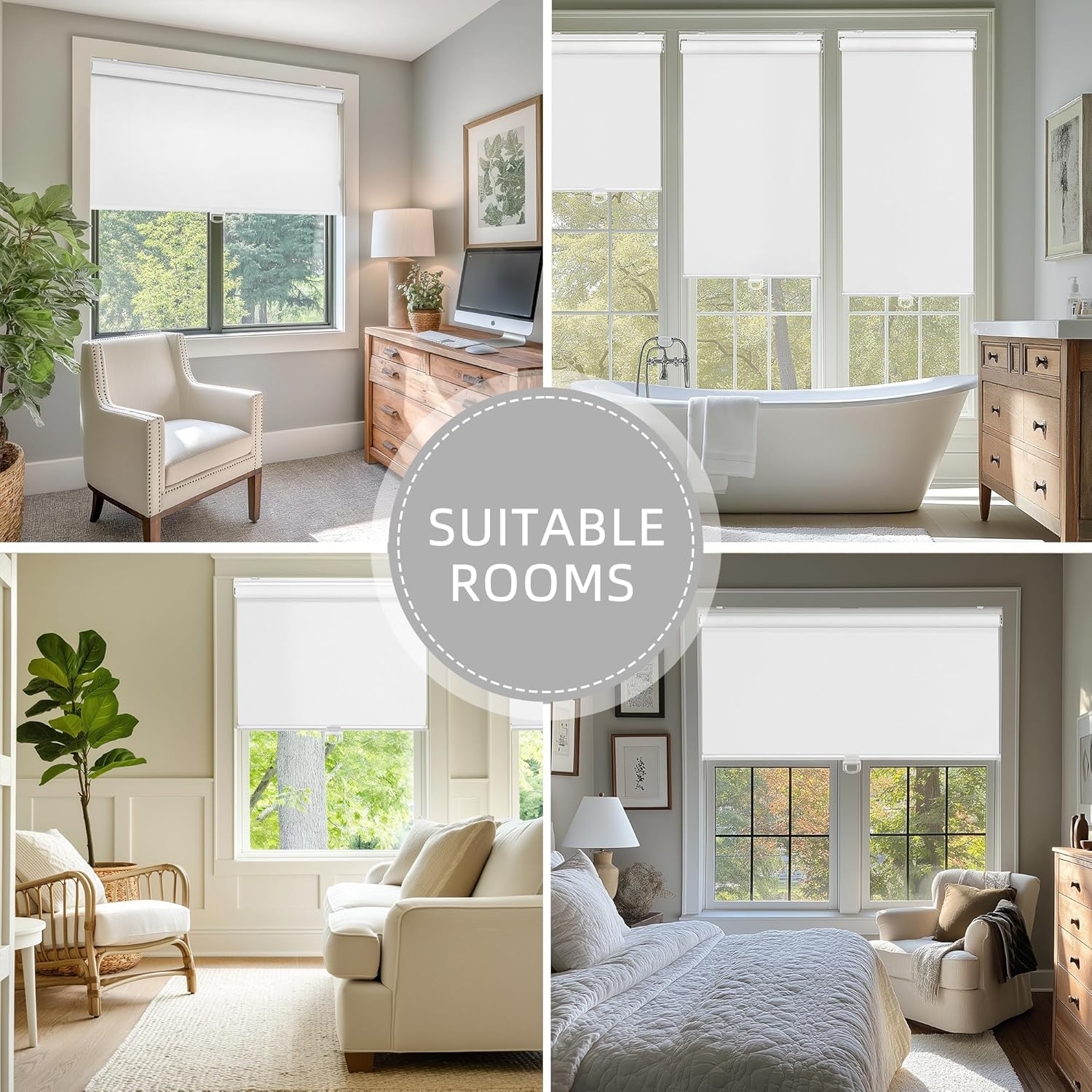 Thumbnail 6 de ChrisDowa Cordless Blackout Roller Shades (30" W x 72" H, White)