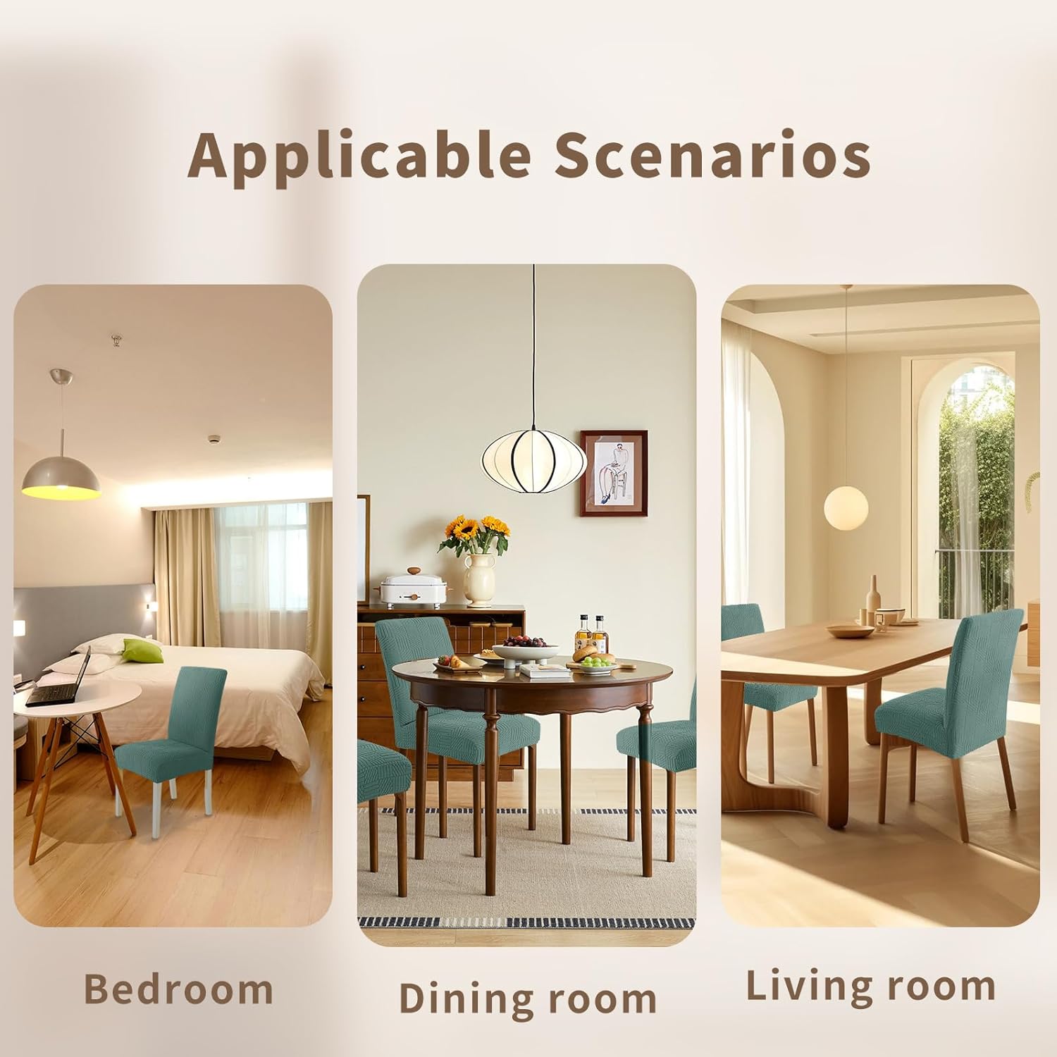 Thumbnail 6 de Ystyle Housse De Chaise 6 Pièces – Housse Chaise Salle À Manger Élastique et Lavable – Vert Clair