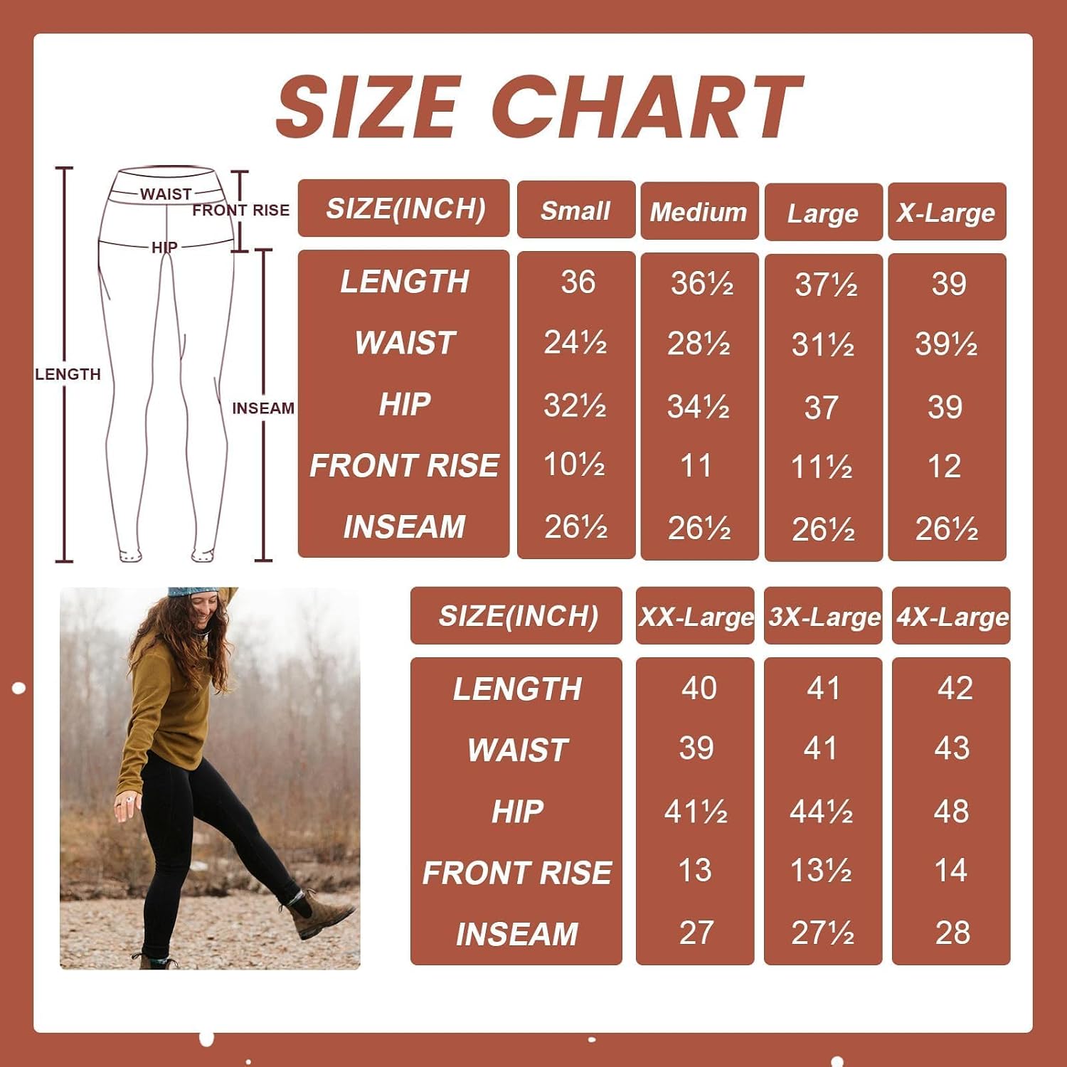 Detalle de GAYHAY Fleece-Lined Leggings for Women, High-Waisted with 4-Way Stretch