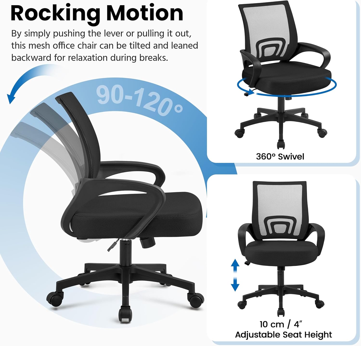 Thumbnail 4 de Yaheetech Silla Escritorio Malla Ergonomica 136 kg