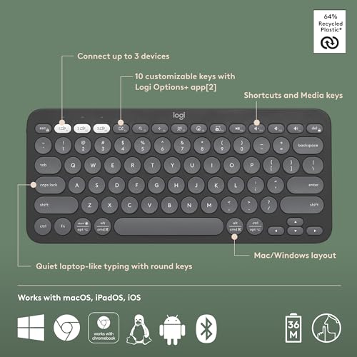 Thumbnail 6 de Logitech Pebble Keys 2 K380s: Multi-Device Bluetooth Keyboard