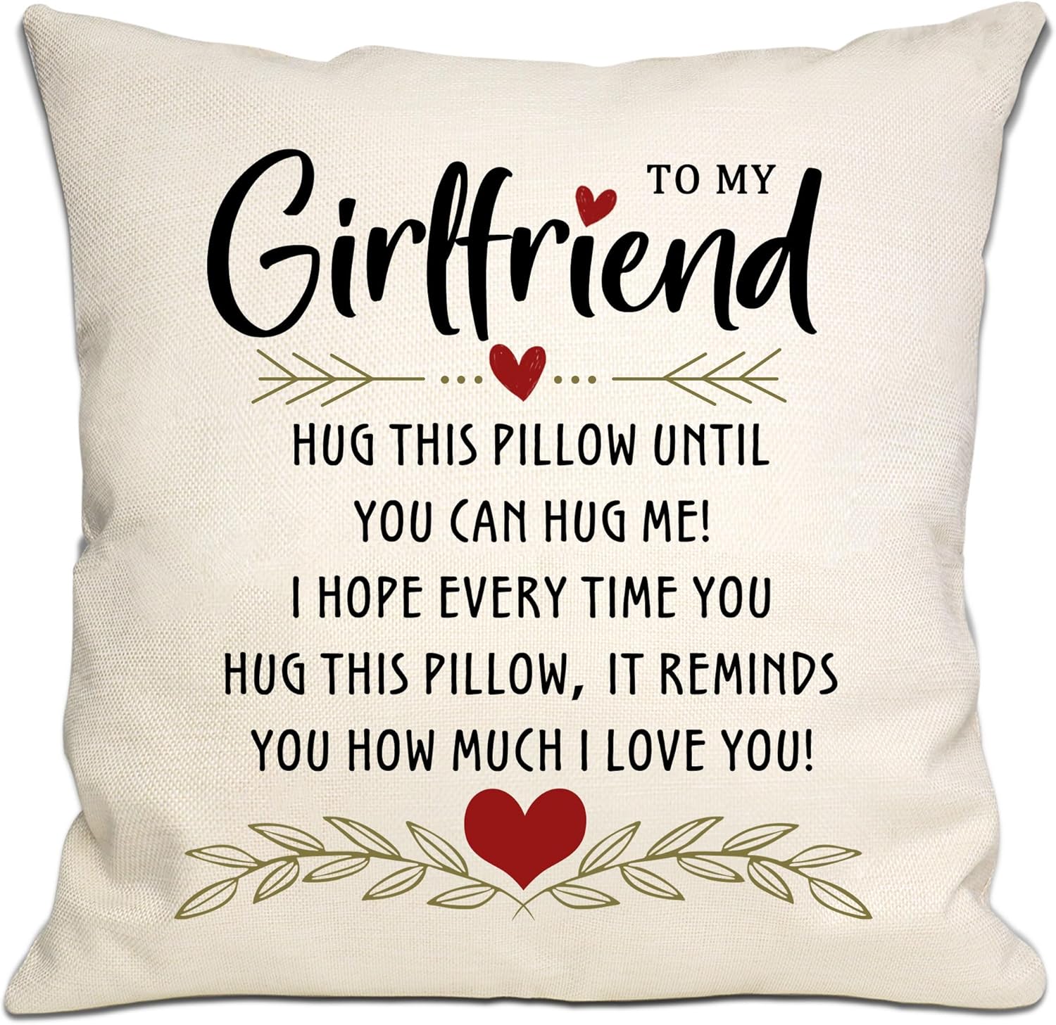 Detalle 2 de Bommex Bestie Gift Best Friend Hug Cushion Cover (18x18in) – I Love You Reminder for Friends