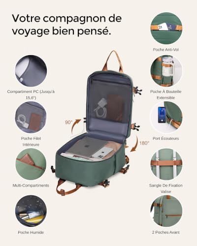 Detalle de COOLIFE Ryanair + EasyJet Cabine Pack: Valise Cabine 55x35x20 cm et 40x30x20 cm
