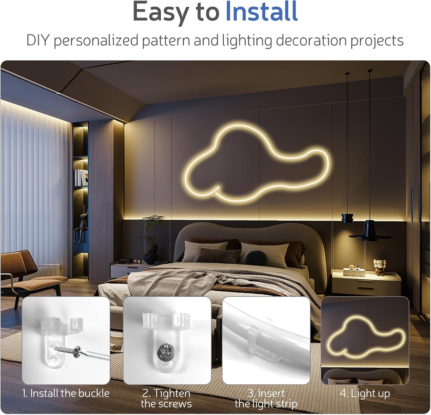 Detalle 2 de YOODI Neon LED-remsa 10 m, kallvitt 6000 K, IP65 och 230 V