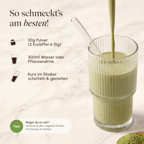 Thumbnail 6 de VETAIN Veganes Proteinpulver Matcha Latte – 60 g Testbericht (20 g Eiweiß & 90 mg Koffein pro Portion)