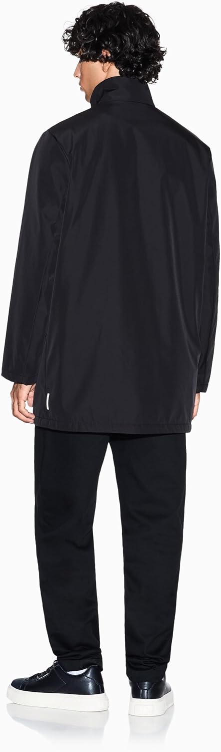 Detalle de Armani Exchange Essential – Trench-coat homme avec fermeture couverte et logo patch sur le côté