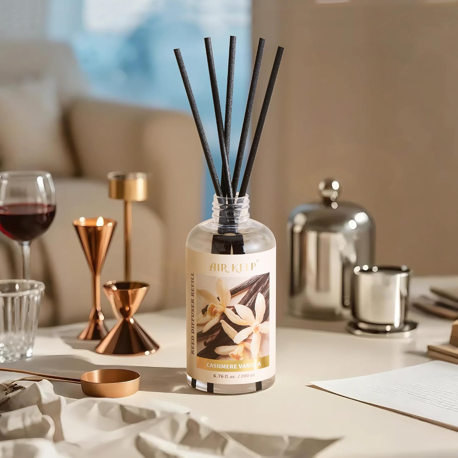 Thumbnail 5 de Airkeep Reed Diffuser Oil Refill with Diffuser Sticks – Cashmere Vanilla