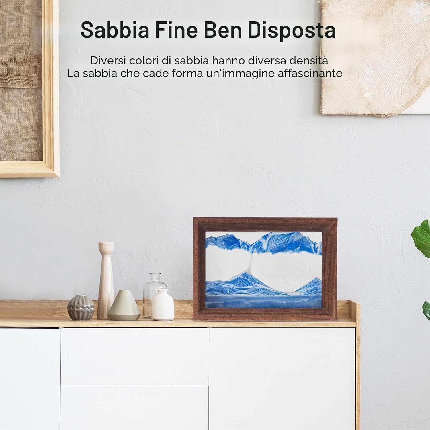 Detalle de AzureLeap Pittura di Sabbia che Scorre Quadro 3D - Paesaggio Marino Blu-6