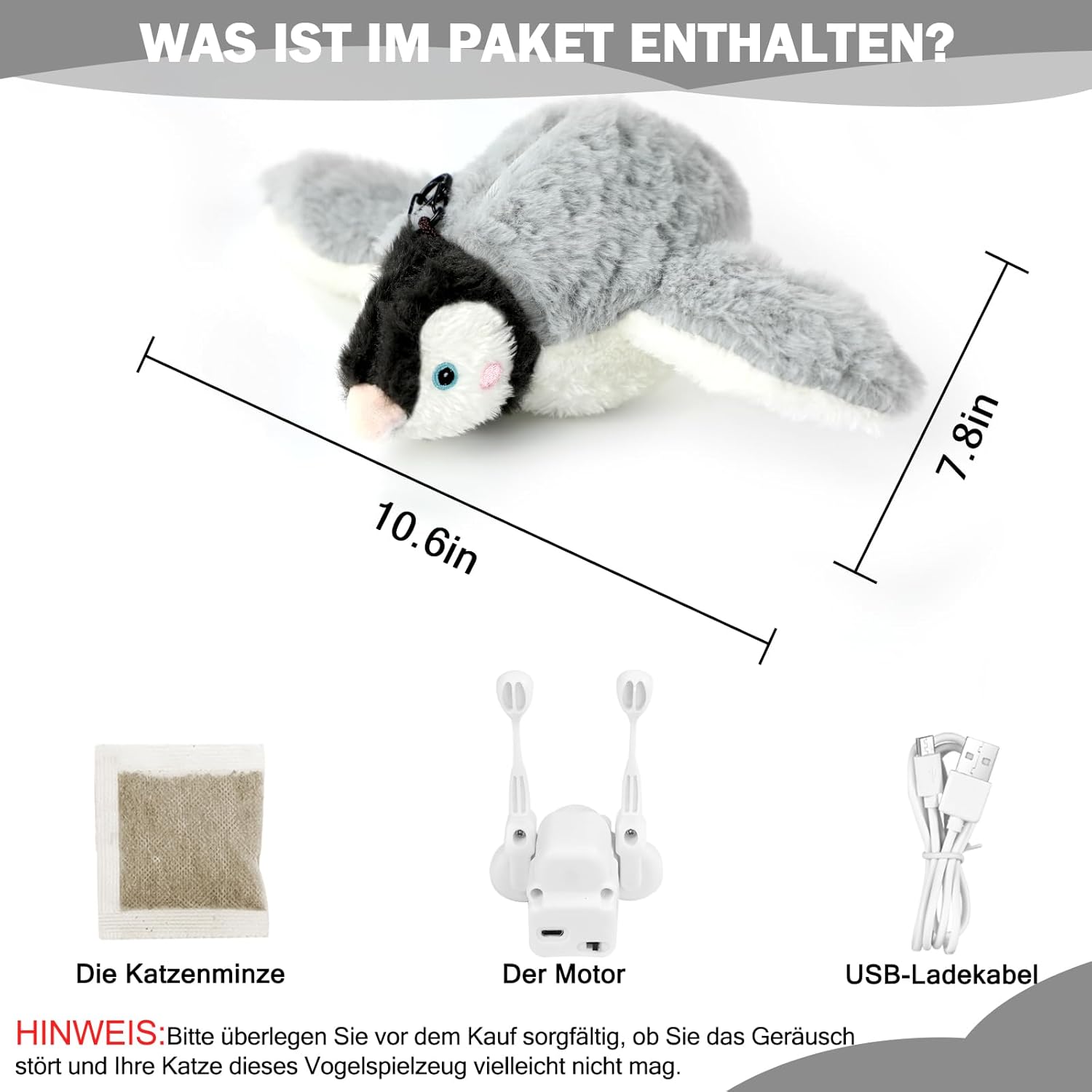 Thumbnail 6 de Nepfaivy elektrisches Pinguin-Katzenspielzeug mit Katzenminze, aufladbar per USB – interaktiv zur Selbstbeschäftigung