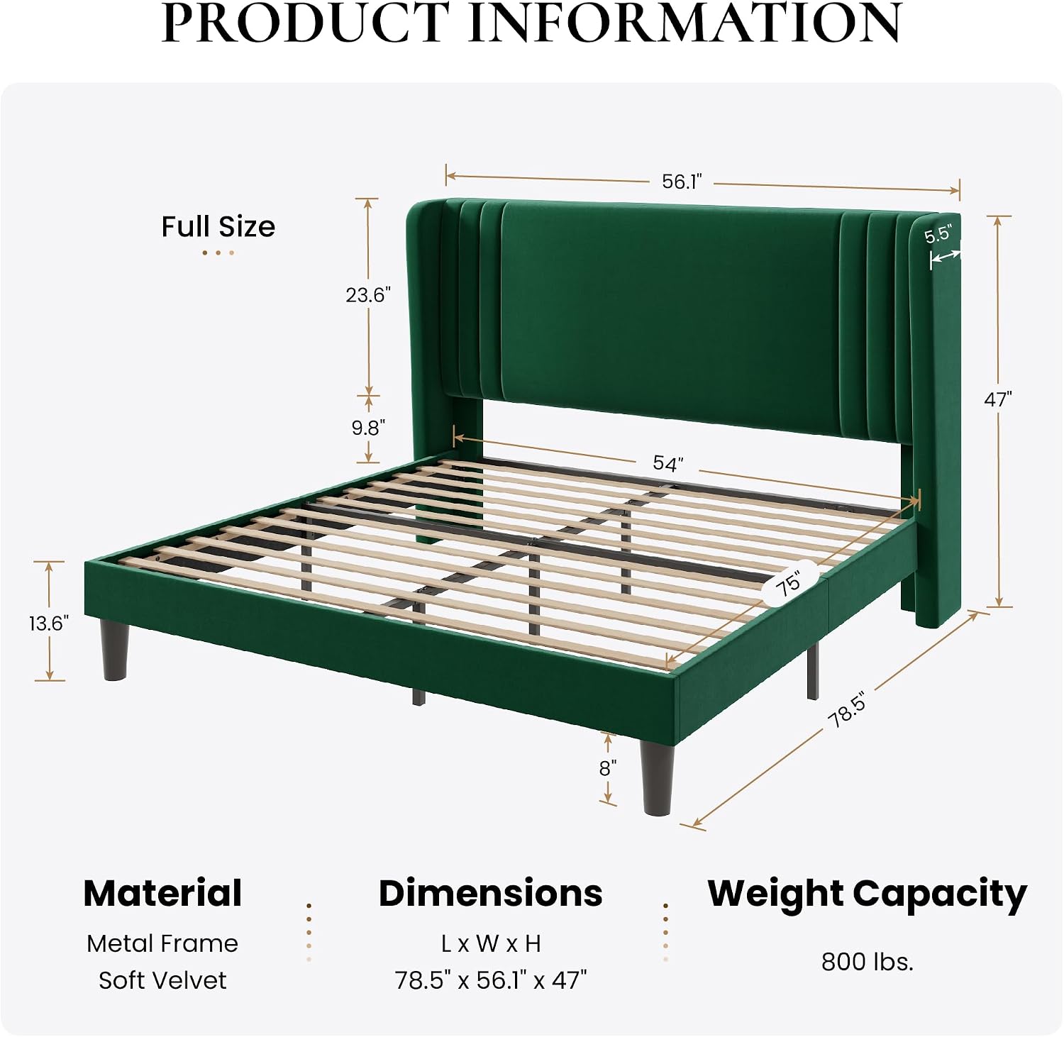 Detalle 2 de SHA CERLIN Upholstered Bed Frame, Full