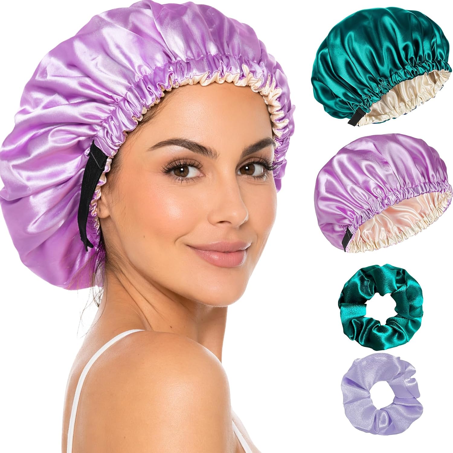 Thumbnail 6 de Adjustable satin hair bonnets, polyester satin