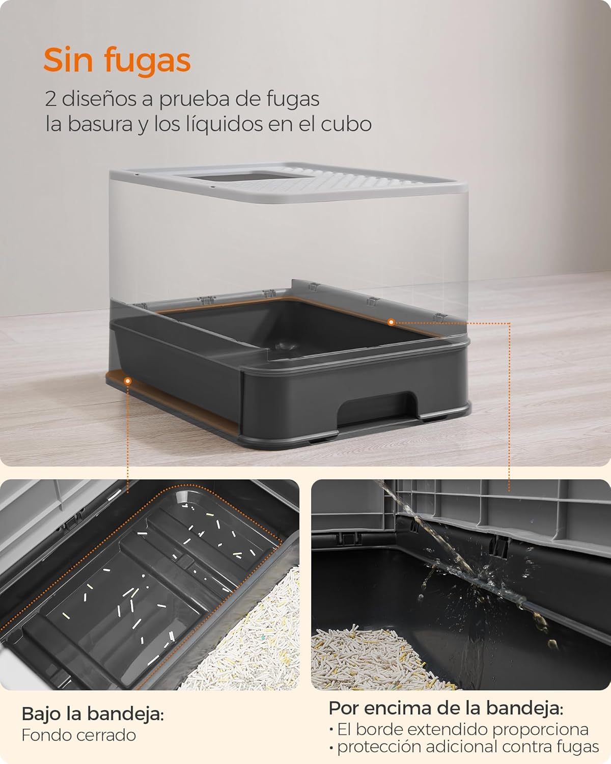 Detalle 2 de Feandrea PPT001B01 arenero grande 50x40 cm