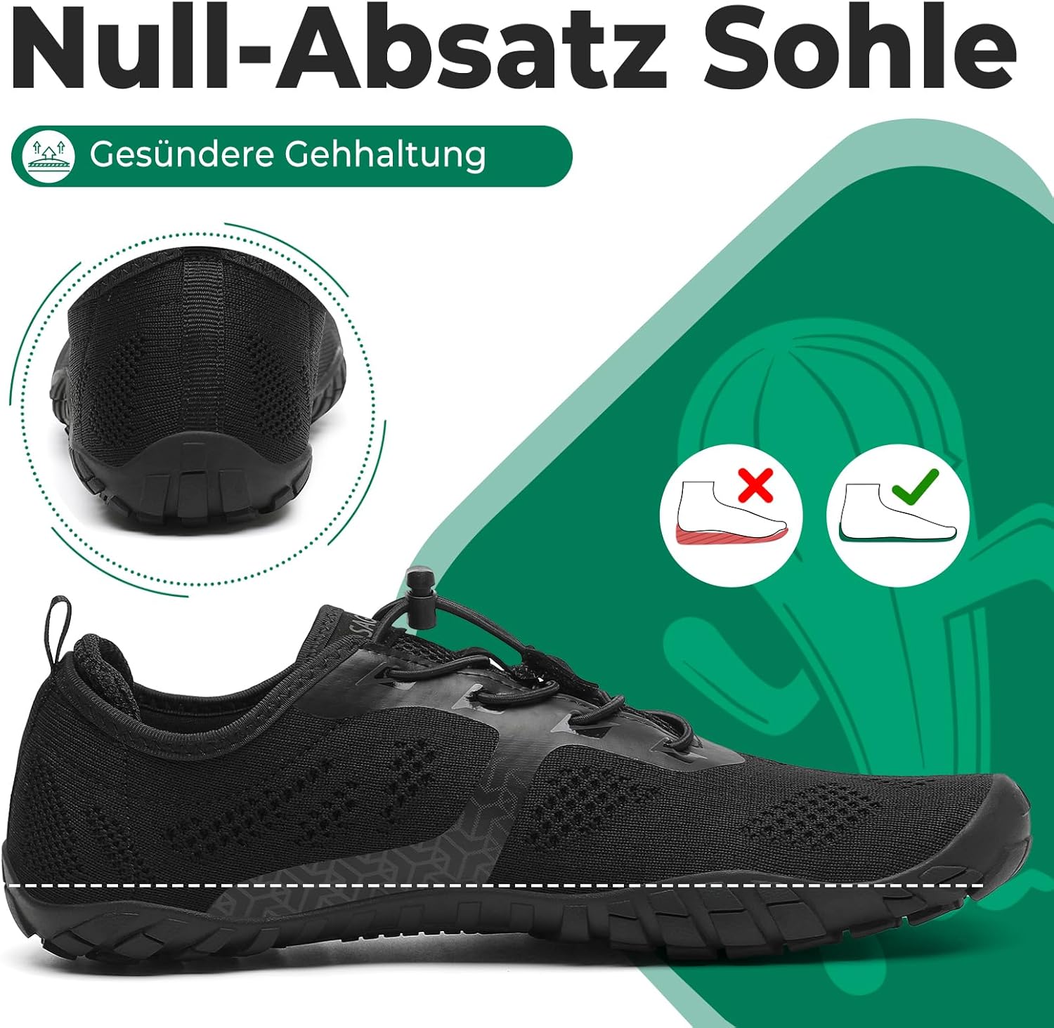 Thumbnail 3 de SAGUARO Knit Barfußschuhe mit Zero-Drop, rutschfester Gummisohle und Zehenfreiheit (Gr. 36–48)