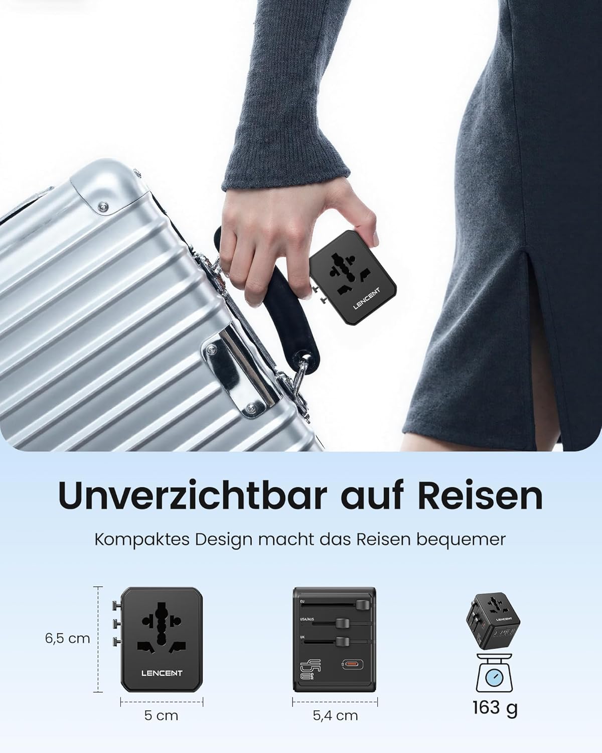 Thumbnail 5 de LENCENT Reiseadapter PD 45 W 163 g