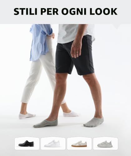 Detalle de CLOSEMATE 6 Paia Fantasmini Uomo Donna in Cotone Traspiranti Antiscivolo