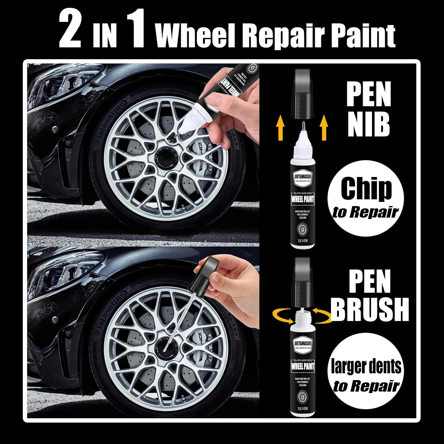 Thumbnail 1 de Gloss Black Rim Touch Up Paint – Wheel Repair Kit