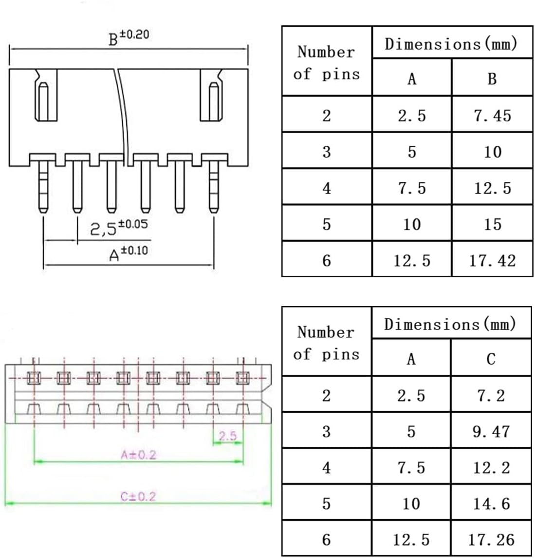 Thumbnail 3 de PENGLIN 460Pcs JST XH Connector Kit, 2.54mm – 2/3/4/5/6 Pin, Male & Female Housing
