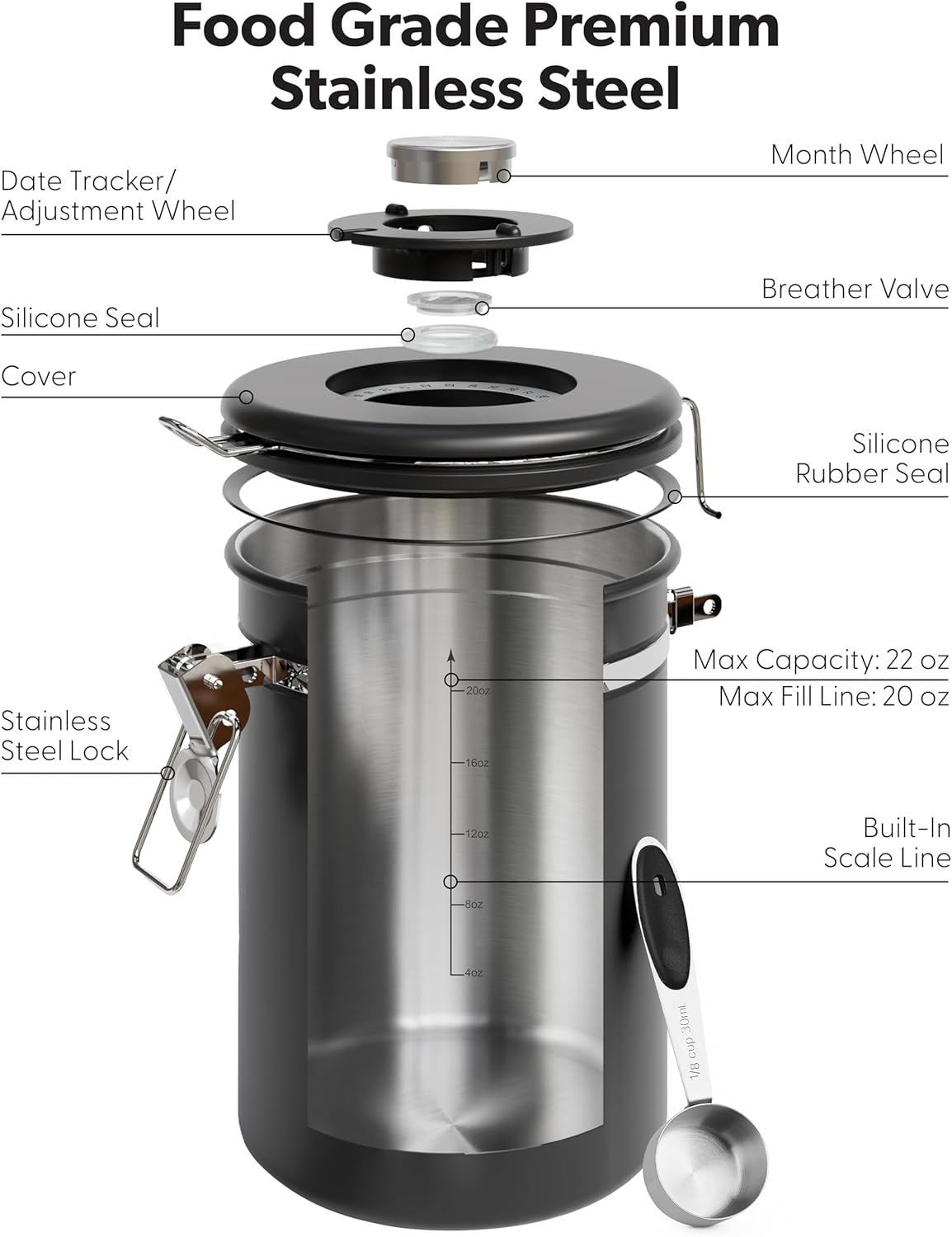 Thumbnail 4 de Veken Coffee Canister with Window