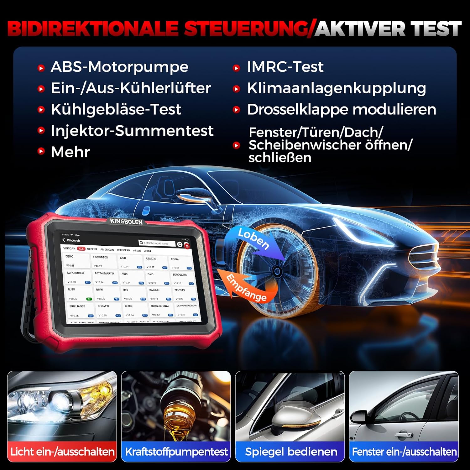 Detalle de KINGBOLEN K8 PRO OBD2 Diagnosegerät 8"