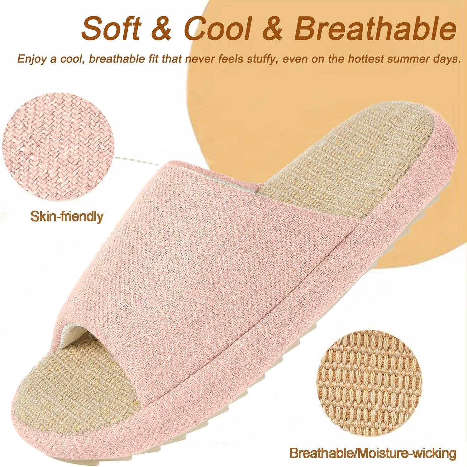 Thumbnail 3 de Eagsouni Pantofole di Lino Memory Foam per Donna – Comfort Antiscivolo in Maison