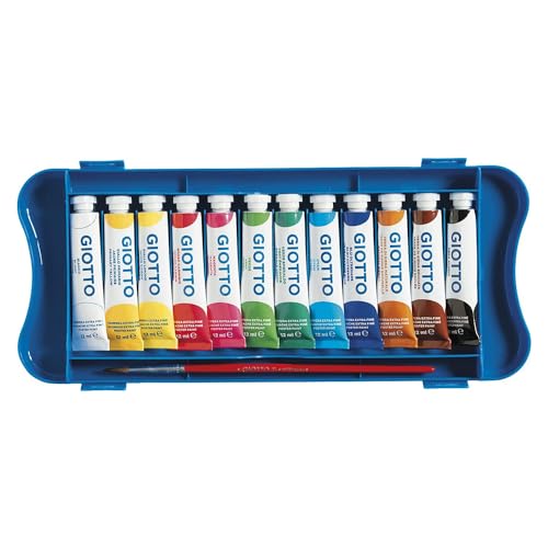 Detalle de GIOTTO Extra Fine Astuccio da 12 Tempere Extra Fine in Tubetto + 1 Pennello – 12 ml