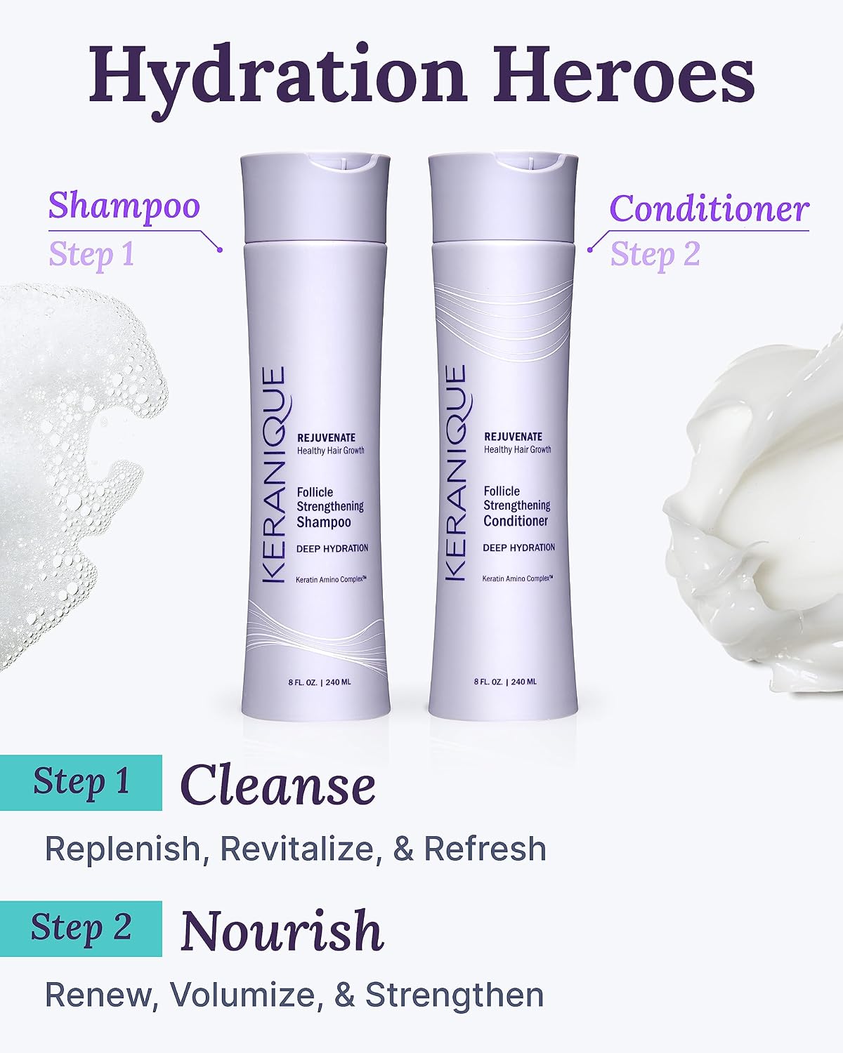 Thumbnail 3 de Keranique KQ-2023 Deep Hydration Shampoo and Conditioner Set with Keratin
