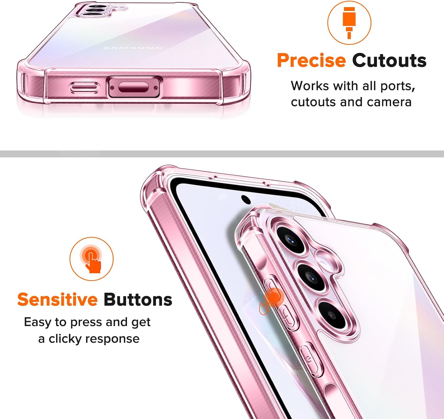 Thumbnail 6 de iVoler Cover per Samsung Galaxy A55 5G – 2 vetri temperati inclusi, custodia antiurto trasparente in viola