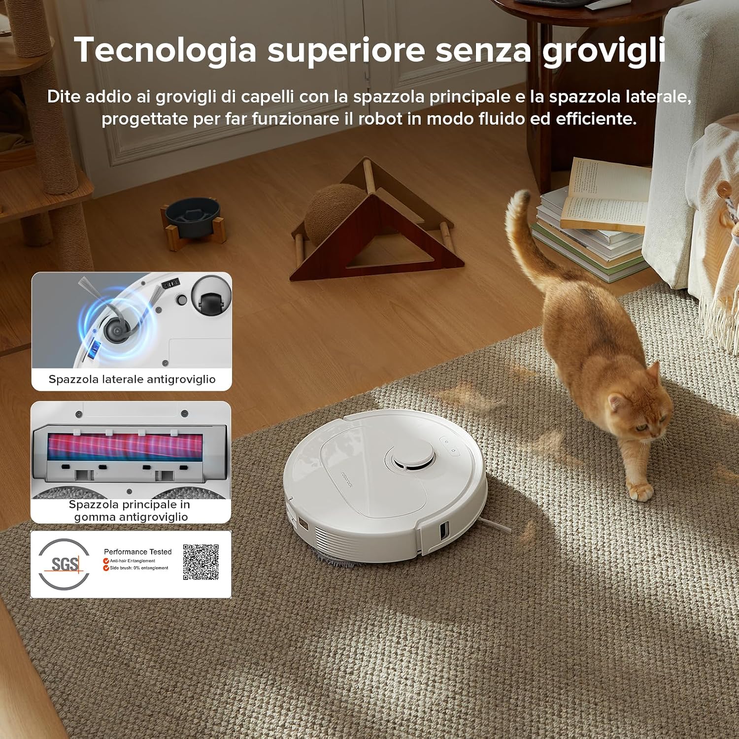 Detalle de roborock QV 35A Set: Robot Aspirapolvere Lavapavimenti con Antigroviglio