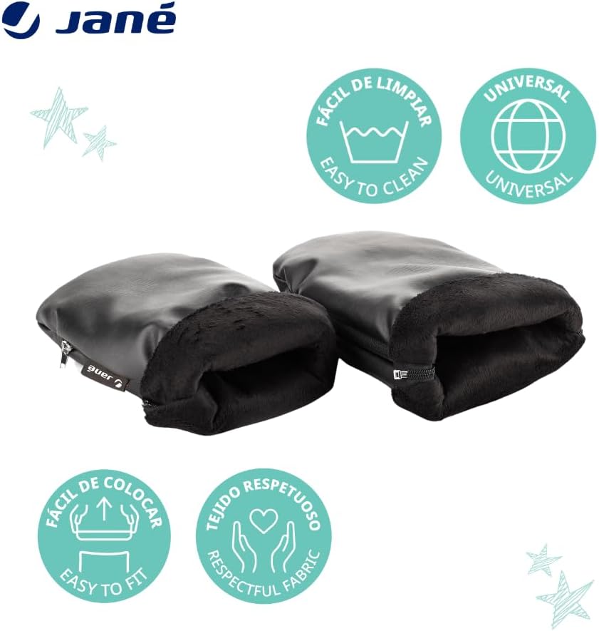 Detalle de Jané Moufles Poussette Hiver — Doublure polaire et fermeture zip, universelles