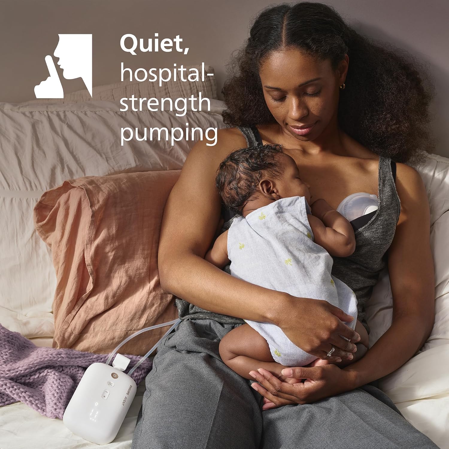 Detalle de Philips Avent SCF547/11 hands‑free double breast pump 🤱