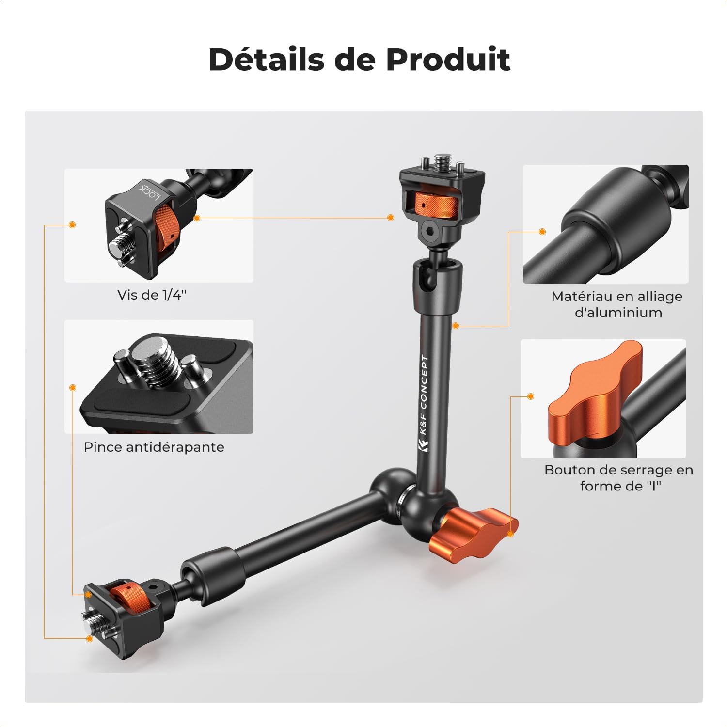 Detalle 2 de K&F CONCEPT Bras Magique 28 cm 2 kg