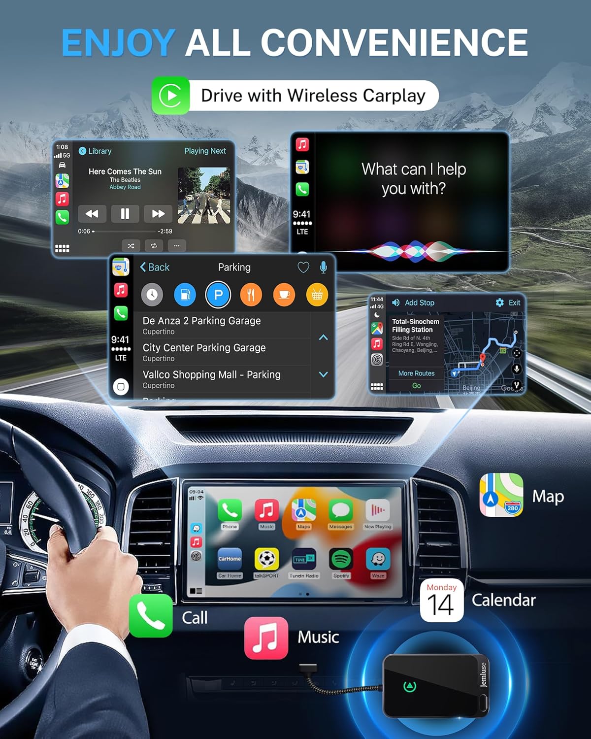Detalle 2 de Jemluse Wireless CarPlay Adapter for iPhone