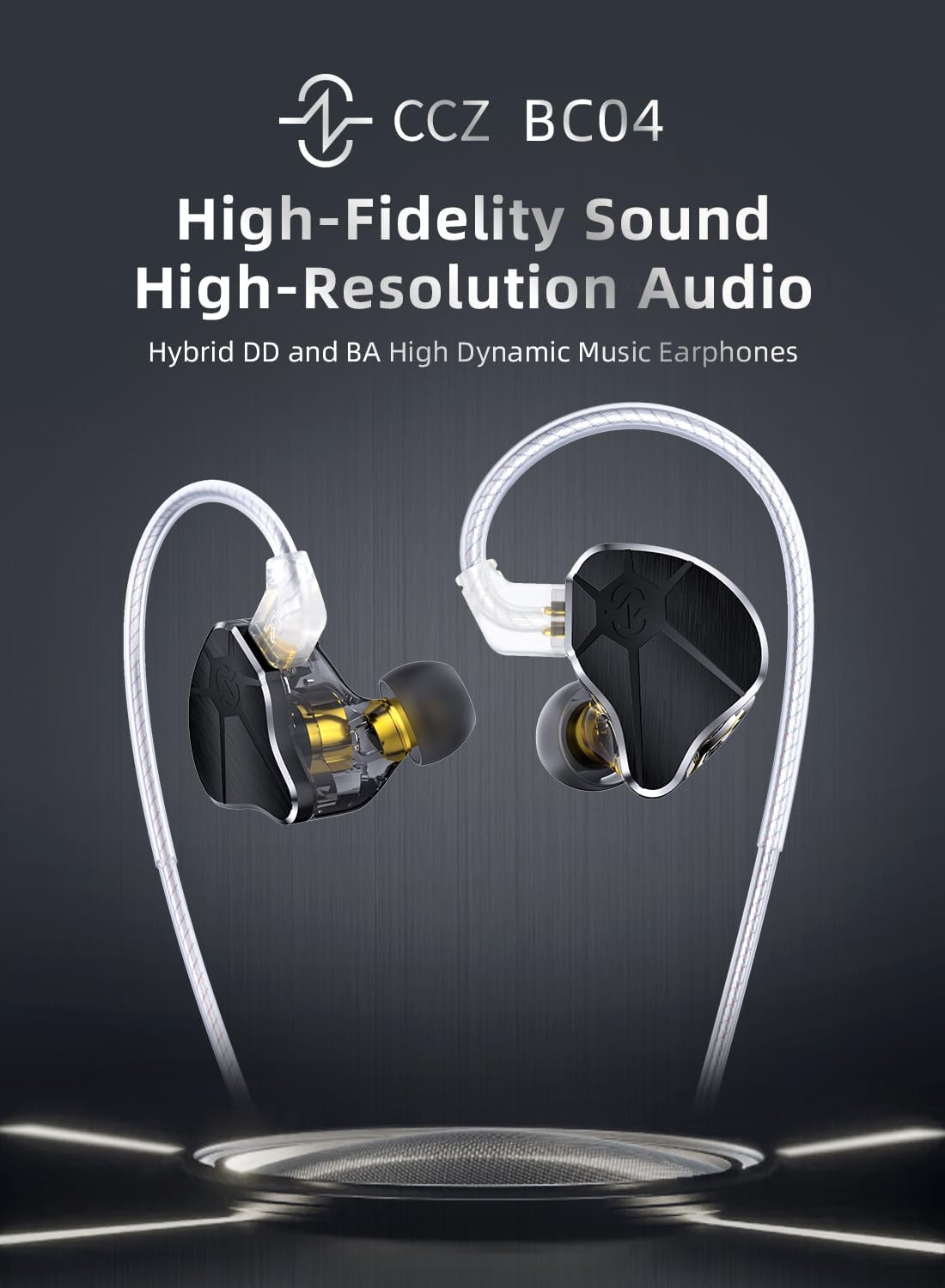 Thumbnail 1 de Yinyoo CCZ BC04 IEM: Hybrid DD+BA In-Ear Monitors with Detachable 2PIN Cable