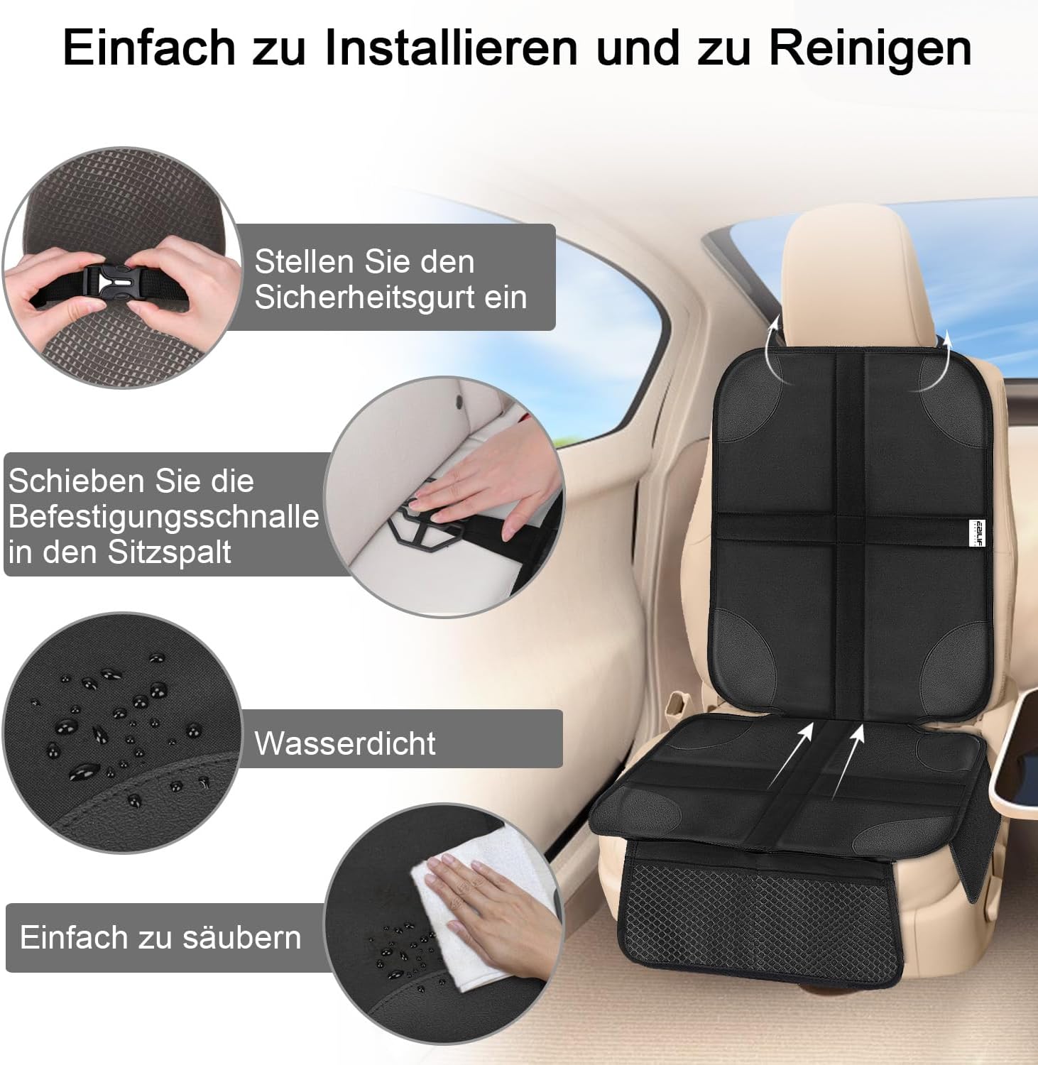 Thumbnail 4 de Ezilif Kindersitzunterlage 2 Stück ISOFIX Sitzschutz