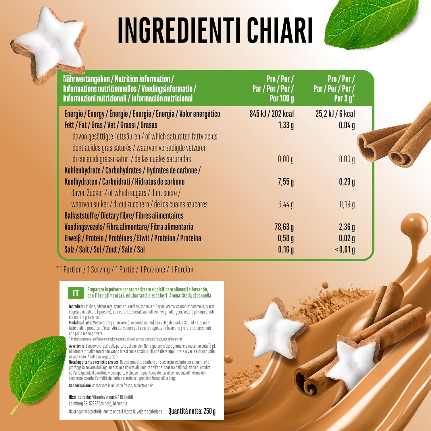 Detalle de Vit4ever Polvere di Cannella Star (Flavor Craft) da 250 g