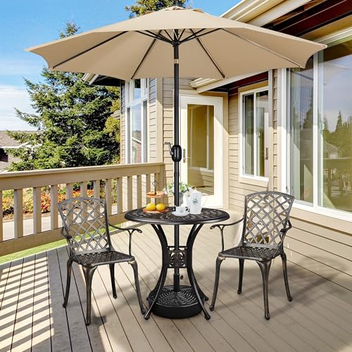 Thumbnail 8 de Yaheetech base per ombrellone da giardino in plastica effetto rattan, riempibile 22L (per pali Ø38/Ø48 mm)