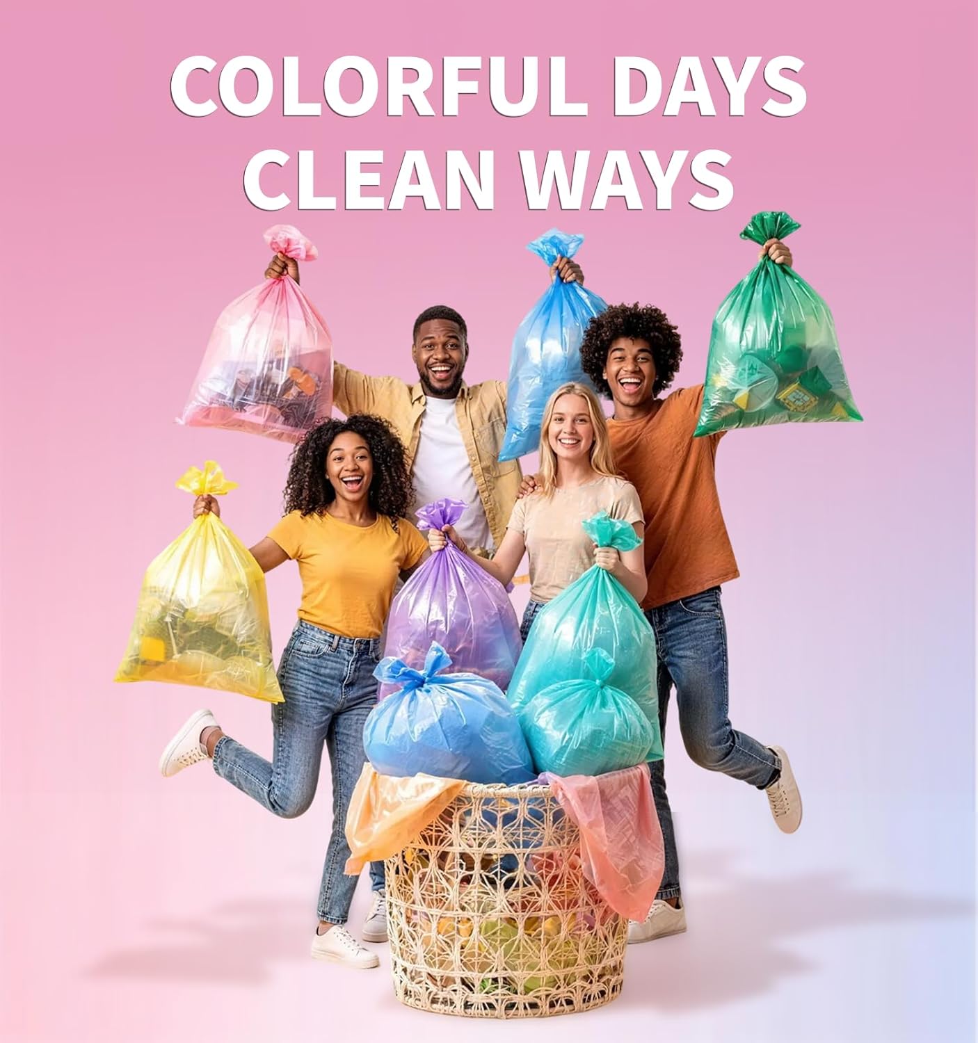 Thumbnail 6 de T.FORING 150-Count 4 Gallon Small Trash Bags (4 Gallon) — Colored, Unscented, Leak-Proof Can Liners