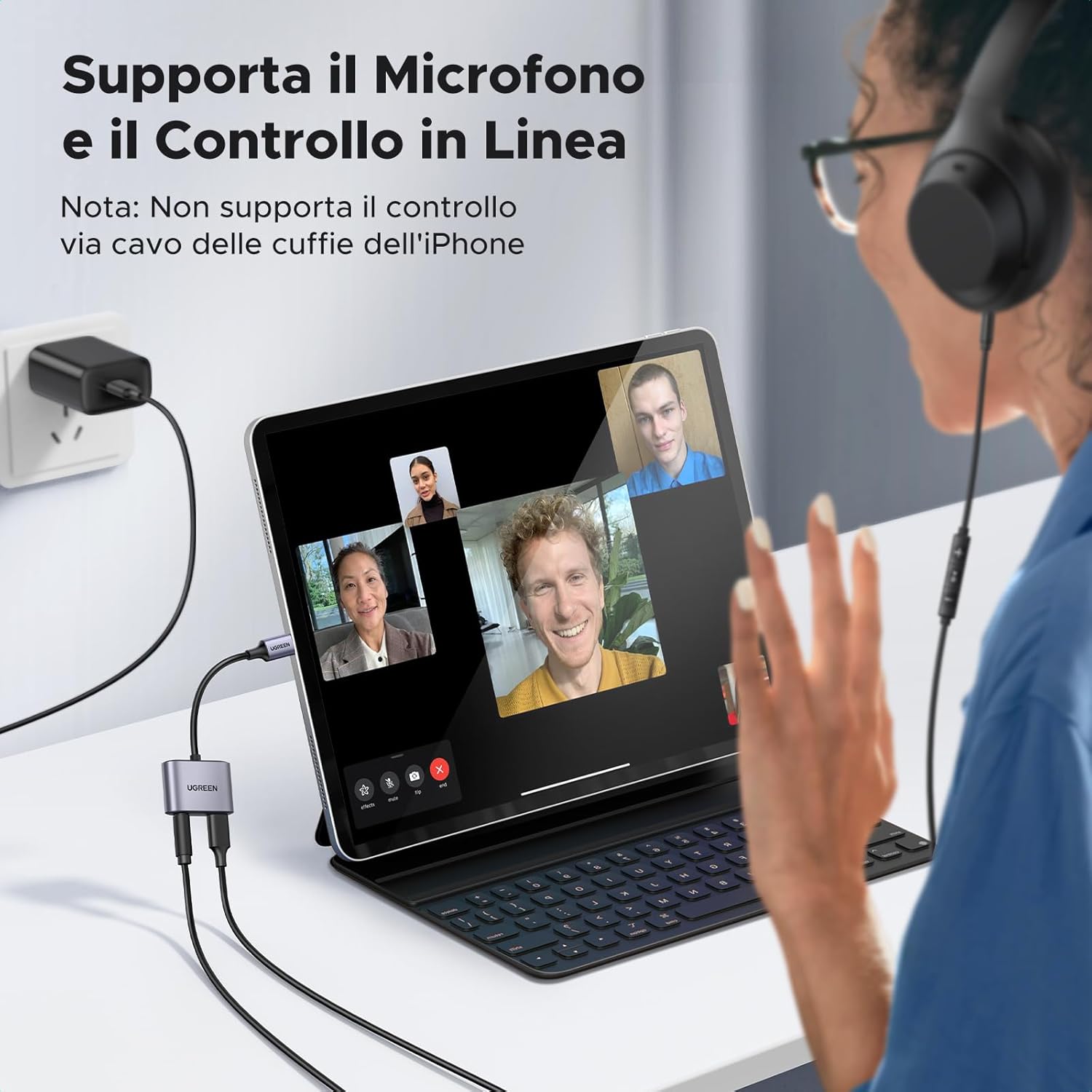 Thumbnail 5 de UGREEN Adattatore USB C a Jack 3,5 mm e Ricarica PD 30W con DAC integrato