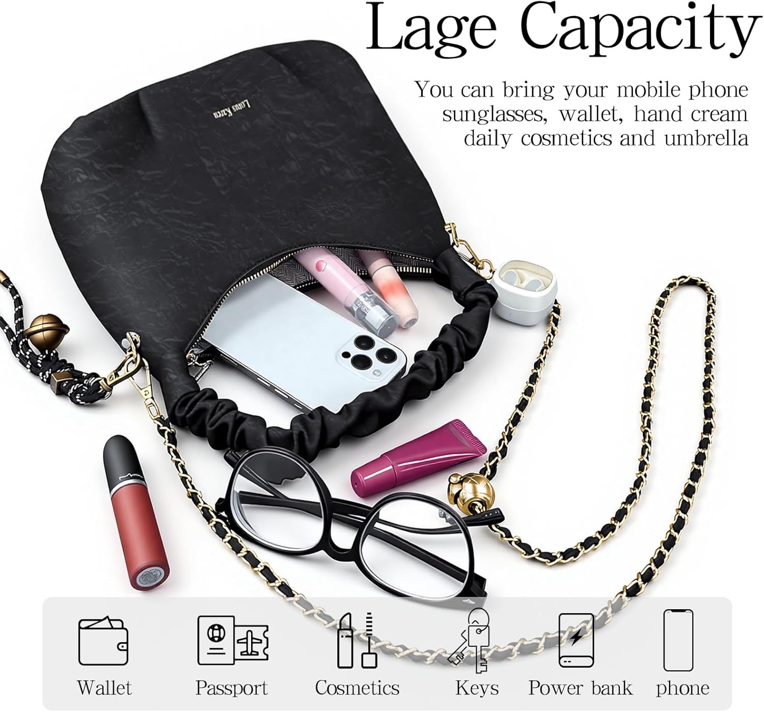 Thumbnail 5 de Lotus Karen women’s PU leather crossbody bag (Karen Crossbody) with gold-tone hardware