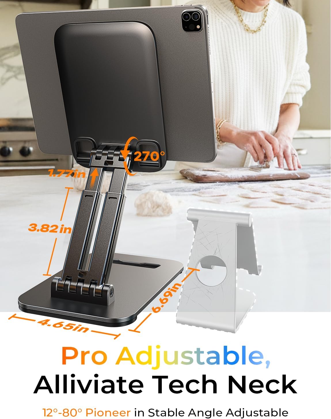 Detalle de LISEN iPad Stand for Desk — Tablet Holder for Home and Office Use