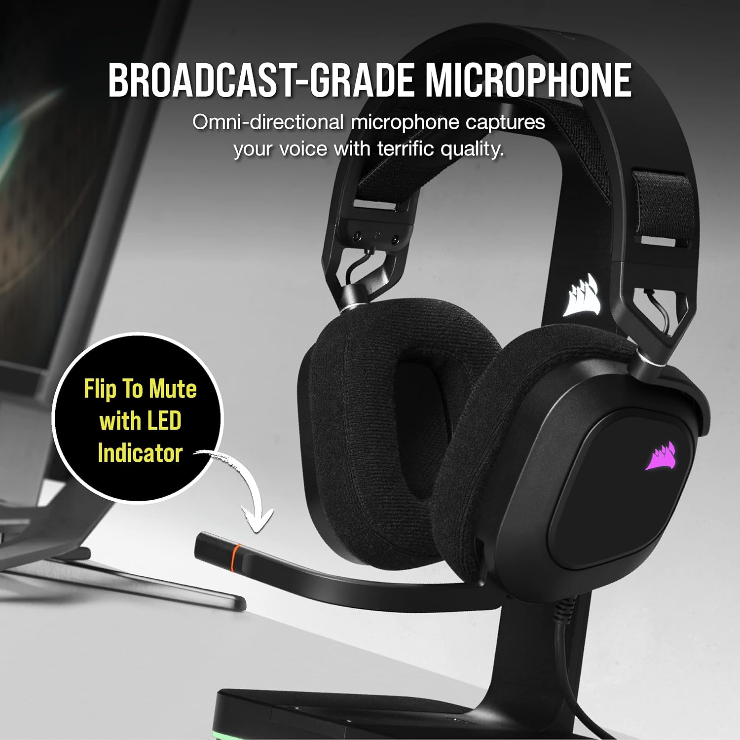Detalle de Corsair HS80 RGB USB Premium Gaming Headset