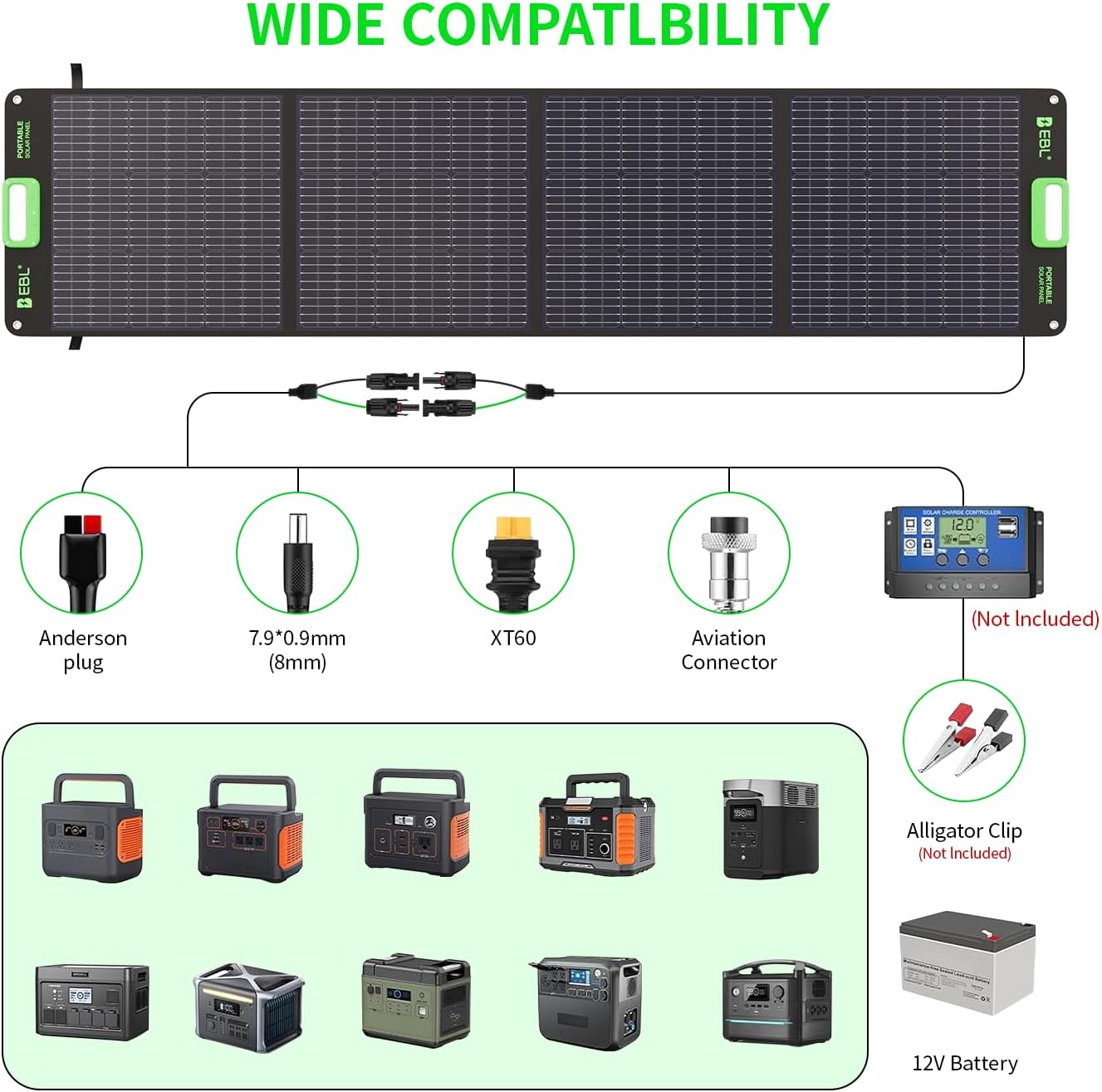Thumbnail 5 de EBL 200W Portable Solar Panel for Power Station