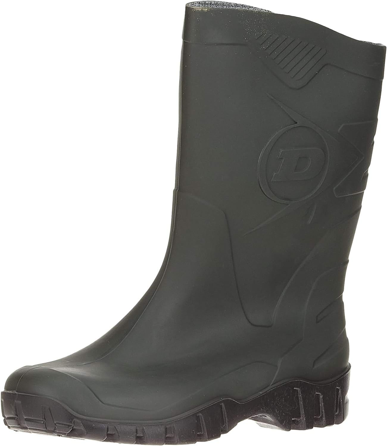 Detalle de Dunlop Dee Gummistiefel – Halbhohe, wasserdichte grüne Stiefel Größe 42
