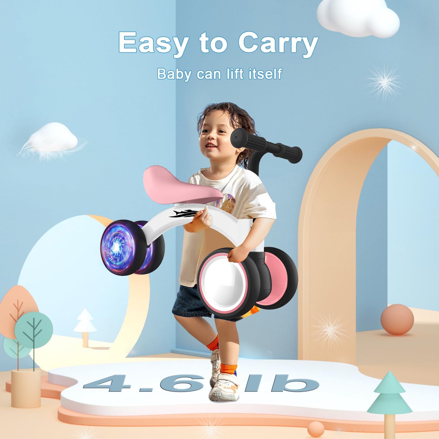 Thumbnail 2 de Colorful Lighting Baby Balance Bike 1st Birthday