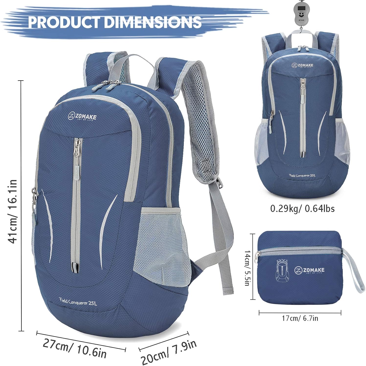 Thumbnail 1 de ZOMAKE Lightweight Foldable Backpack: 25L Packable Daypack for Travel, Hiking and Everyday Use