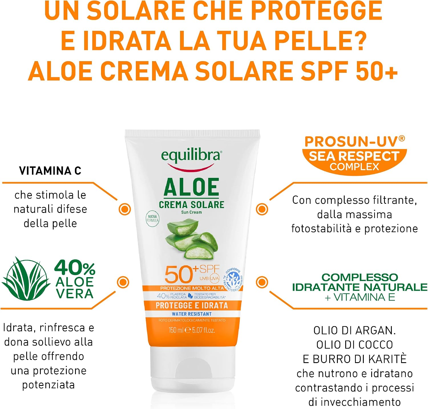 Thumbnail 1 de equilibra Solari Aloe Crema Solare SPF 50+ — protezione delicata con Aloe Vera e oli preziosi, 150 ml