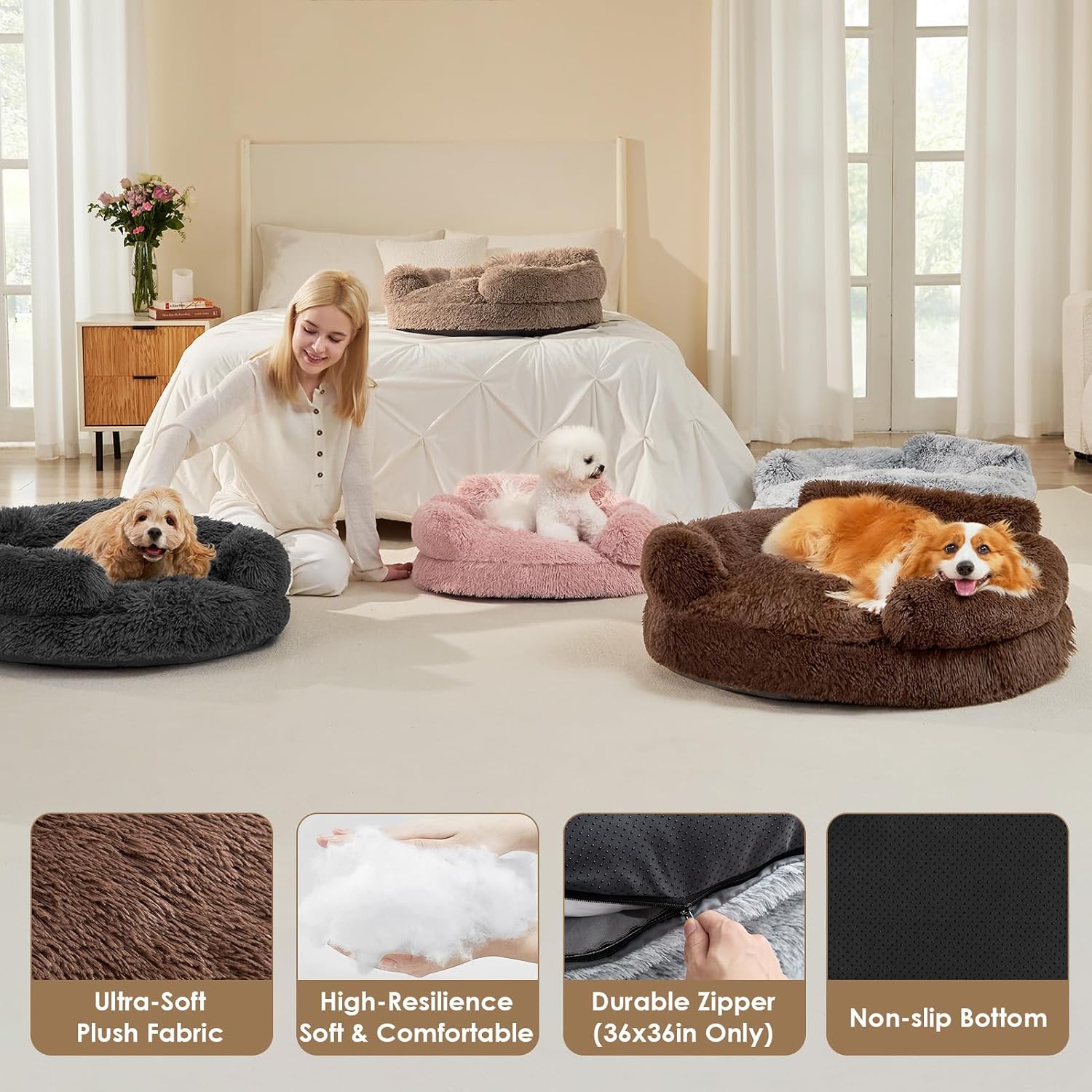 Thumbnail 4 de EHEYCIGA Donut Pet Bed, 20-Inch