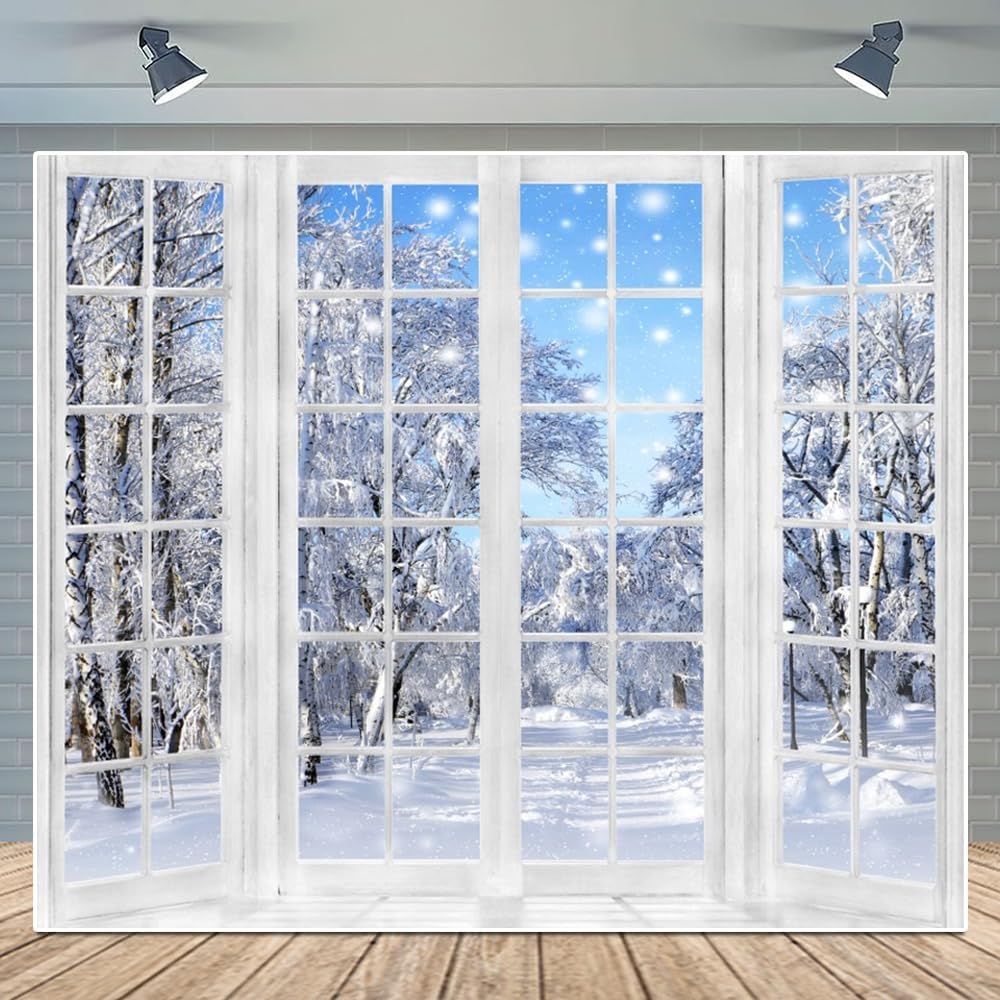 Thumbnail 6 de ChloropLastid Winter Snowy Photo Backdrop, Christmas Scene, 7x5FT