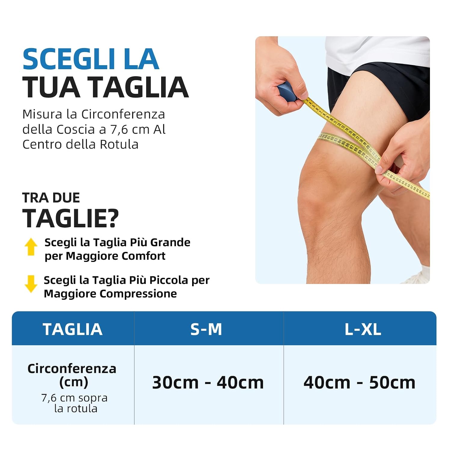 Detalle 2 de CAMBIVO Ginocchiera Ortopedica con Doppio Cuscinetto in Gel e Stabilizzatori a Molla