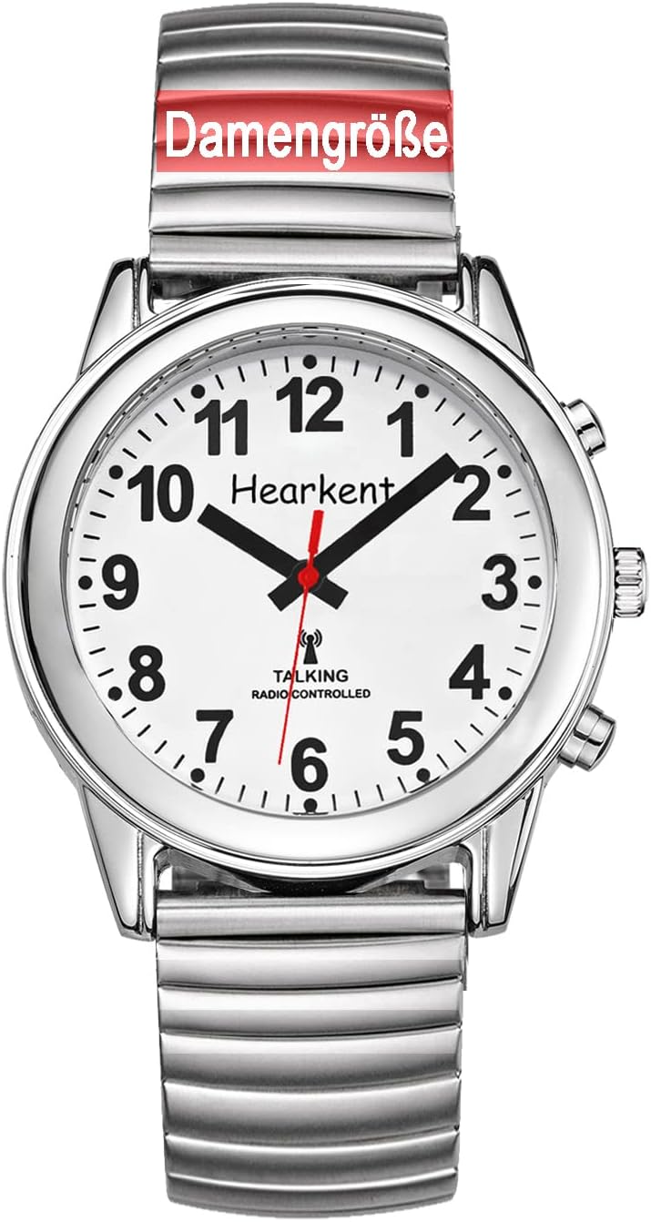 Detalle de Hearkent Sprechende Uhr mit deutscher Sprachausgabe (DCF) für Senioren und Sehbehinderte